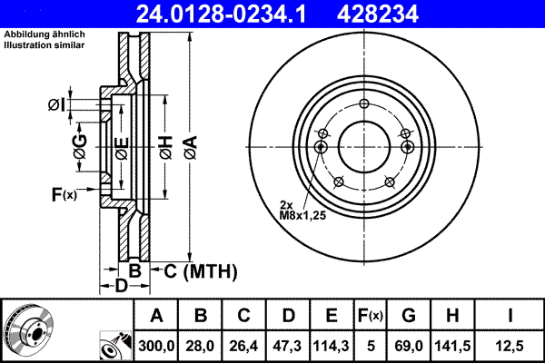 Disc frana ATE 24.0128-0234.1