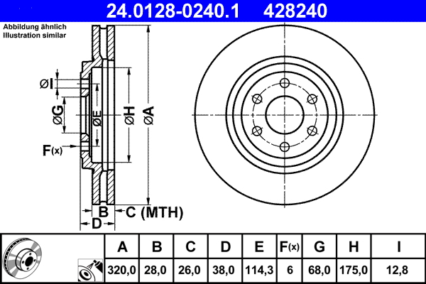 Disc frana ATE 24.0128-0240.1