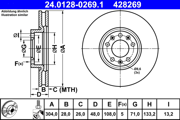 Disc frana ATE 24.0128-0269.1