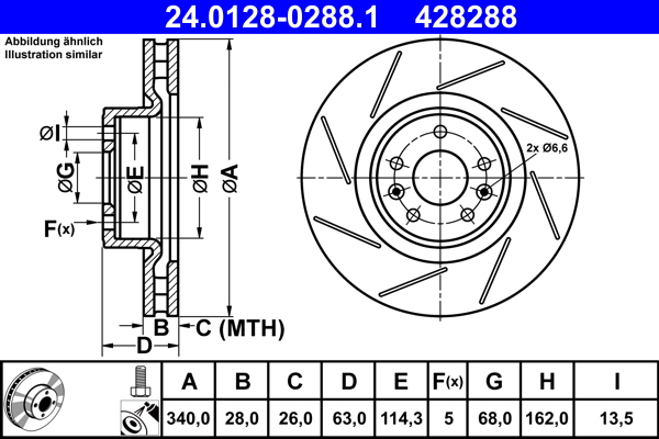 Disc frana ATE 24.0128-0288.1