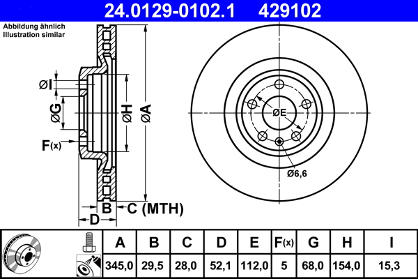 Disc frana ATE 24.0129-0102.1