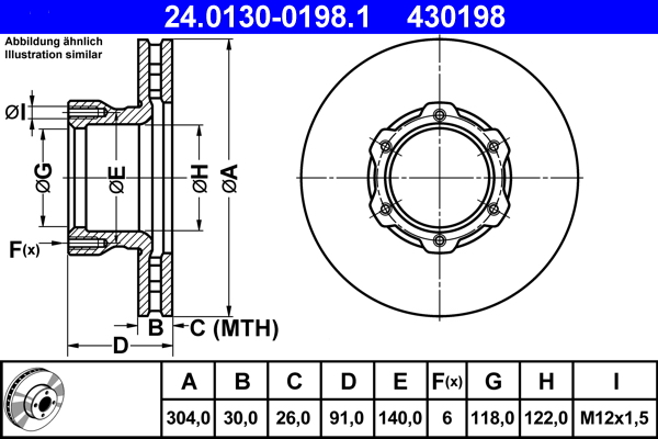 Disc frana ATE 24.0130-0198.1