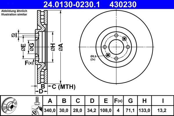 Disc frana ATE 24.0130-0230.1