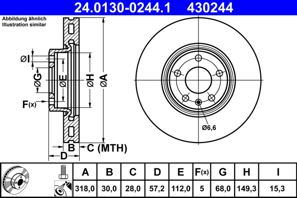 Disc frana ATE 24.0130-0244.1