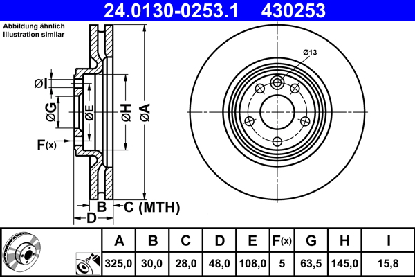 Disc frana ATE 24.0130-0253.1