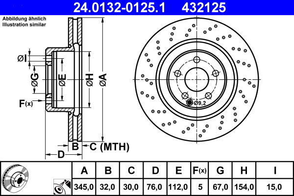 Disc frana ATE 24.0132-0125.1