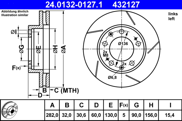 Disc frana ATE 24.0132-0127.1