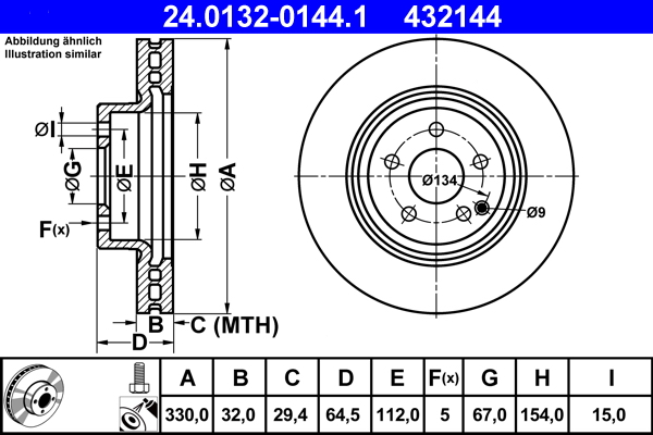 Disc frana ATE 24.0132-0144.1