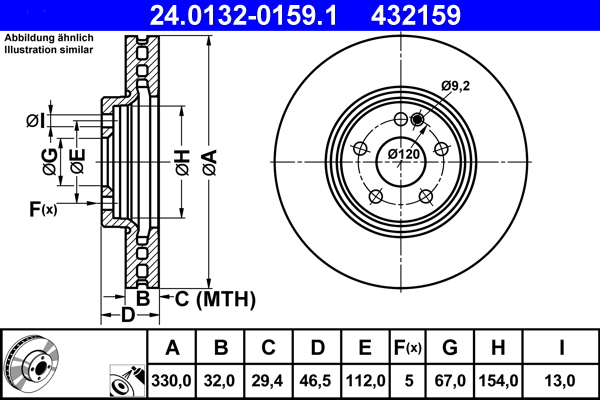 Disc frana ATE 24.0132-0159.1