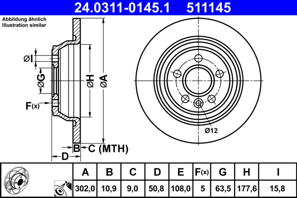 Disc frana ATE 24.0311-0145.1