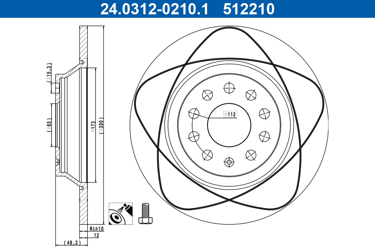 Disc frana ATE 24.0312-0210.1