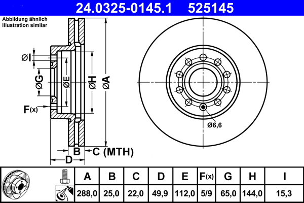 Disc frana ATE 24.0325-0145.1
