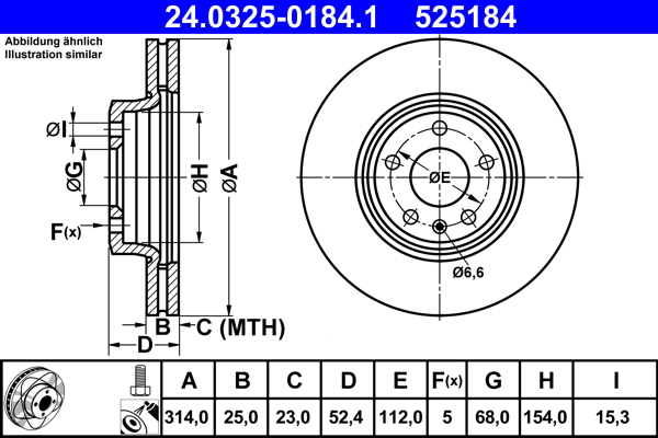 Disc frana ATE 24.0325-0184.1