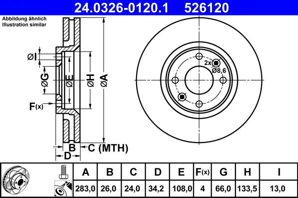 Disc frana ATE 24.0326-0120.1