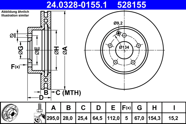 Disc frana ATE 24.0328-0155.1