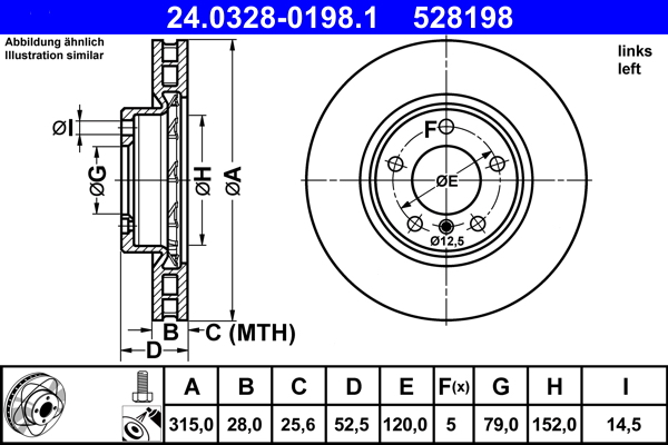Disc frana ATE 24.0328-0198.1