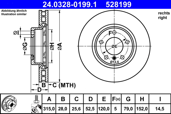 Disc frana ATE 24.0328-0199.1