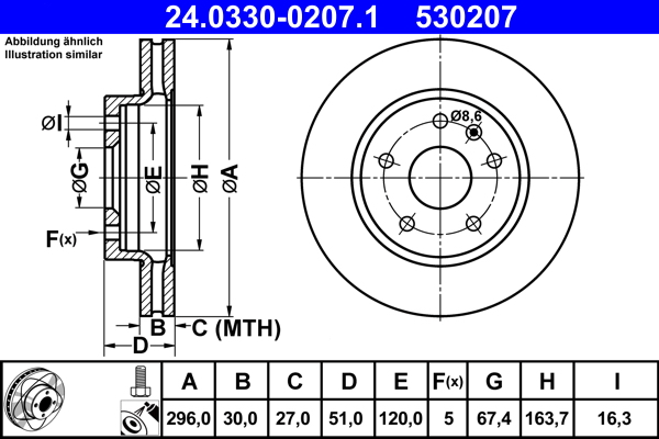 Disc frana ATE 24.0330-0207.1