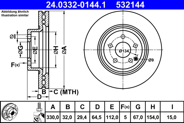 Disc frana ATE 24.0332-0144.1