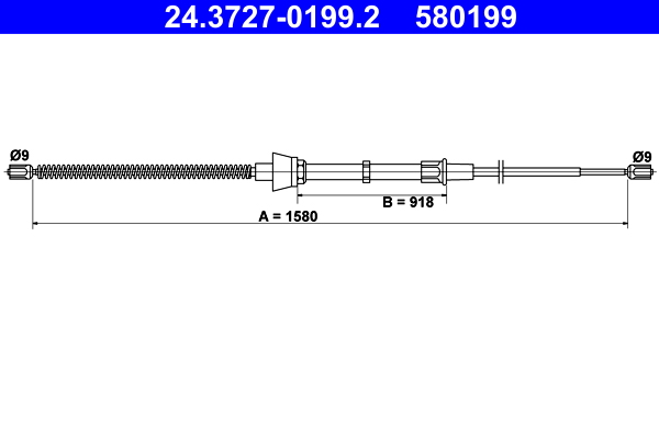 Cablu frana de parcare ATE 24.3727-0199.2