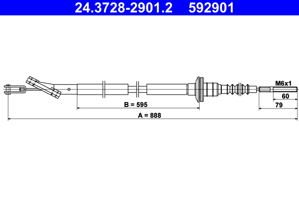Cablu ambreiaj ATE 24.3728-2901.2