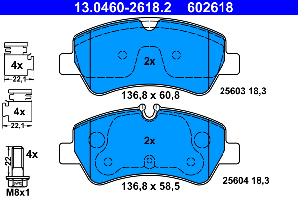 Placute frana ATE 13.0460-2618.2