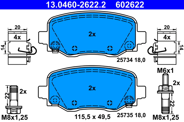 Placute frana ATE 13.0460-2622.2