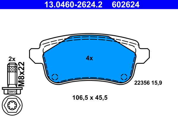 Placute frana ATE 13.0460-2624.2