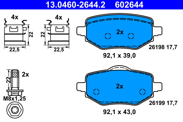 Placute frana ATE 13.0460-2644.2