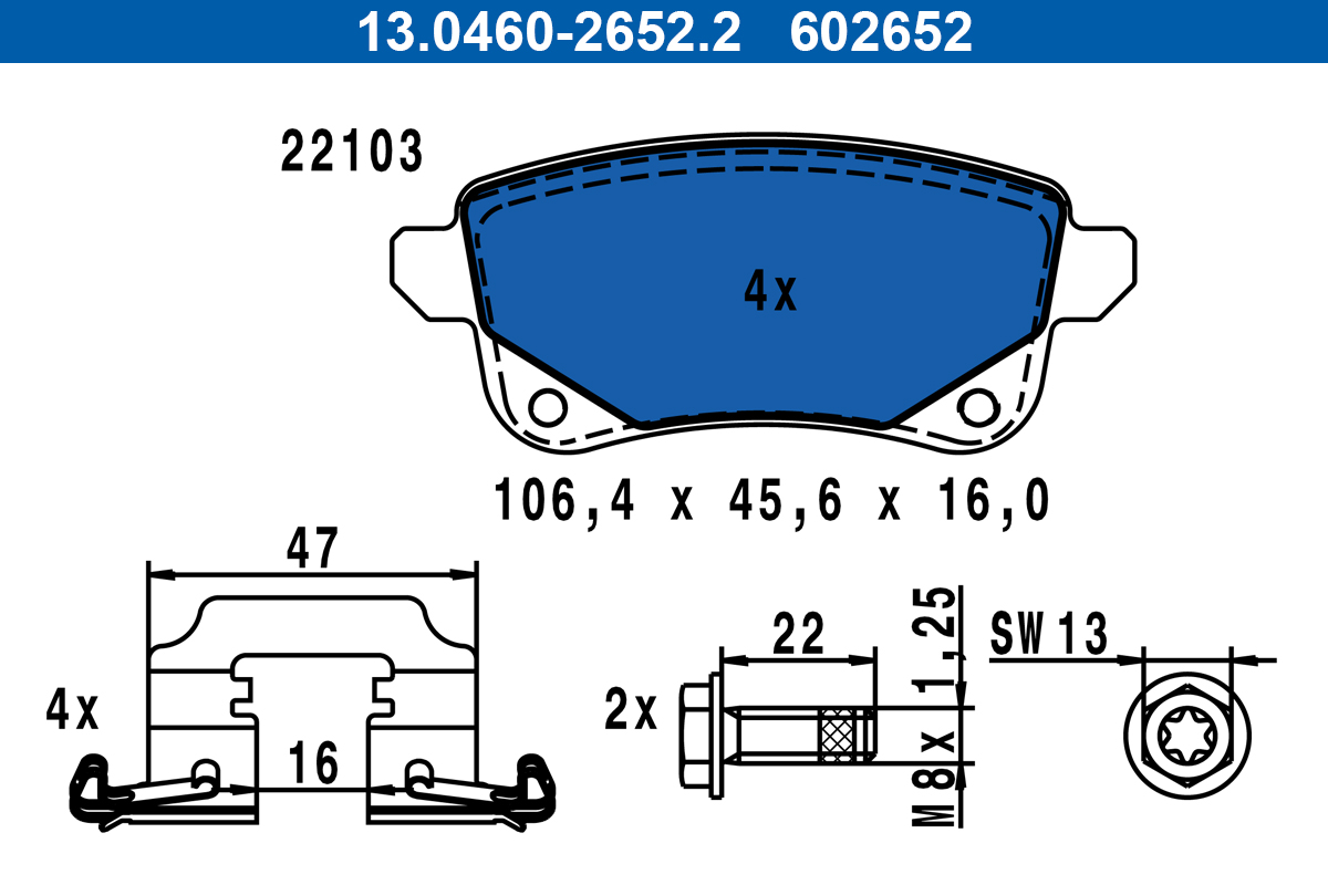 Placute frana ATE 13.0460-2652.2