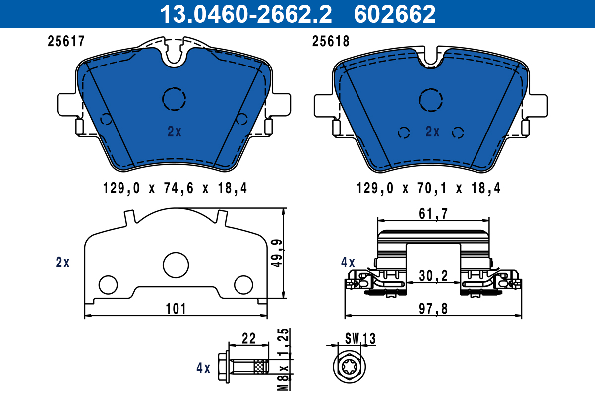 Placute frana ATE 13.0460-2662.2