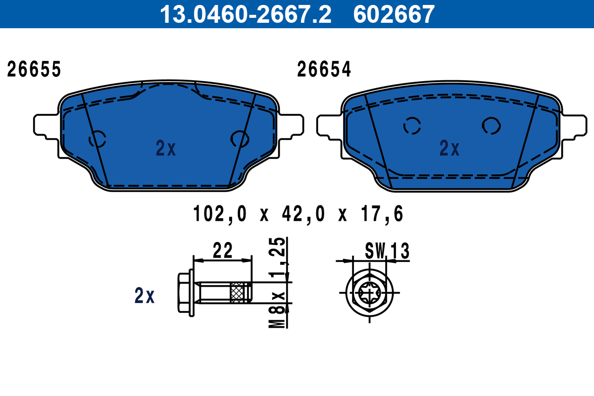 Placute frana ATE 13.0460-2667.2