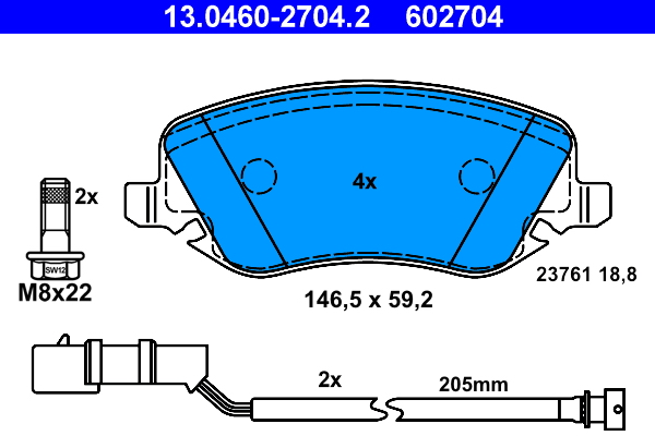Placute frana ATE 13.0460-2704.2