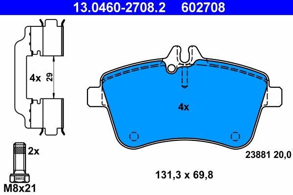 Placute frana ATE 13.0460-2708.2
