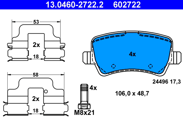 Placute frana ATE 13.0460-2722.2