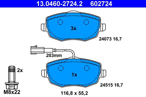 Placute frana ATE 13.0460-2724.2