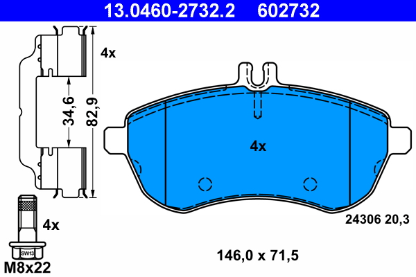 Placute frana ATE 13.0460-2732.2