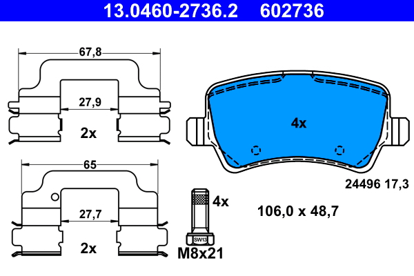 Placute frana ATE 13.0460-2736.2