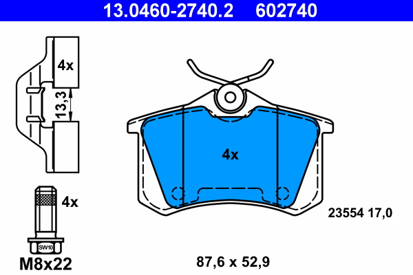 Placute frana ATE 13.0460-2740.2