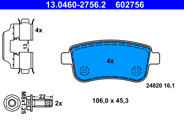 Placute frana ATE 13.0460-2756.2