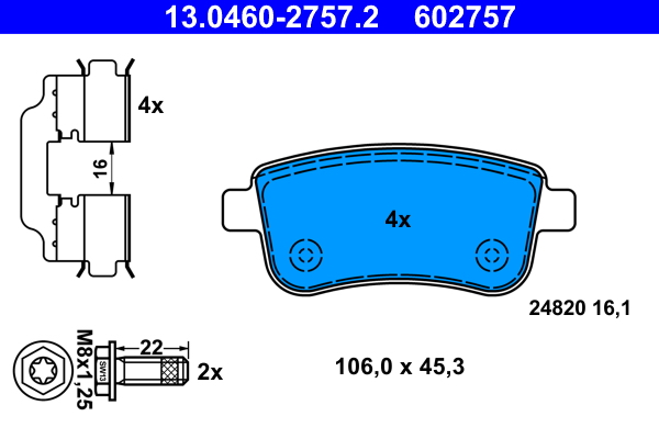 Placute frana ATE 13.0460-2757.2