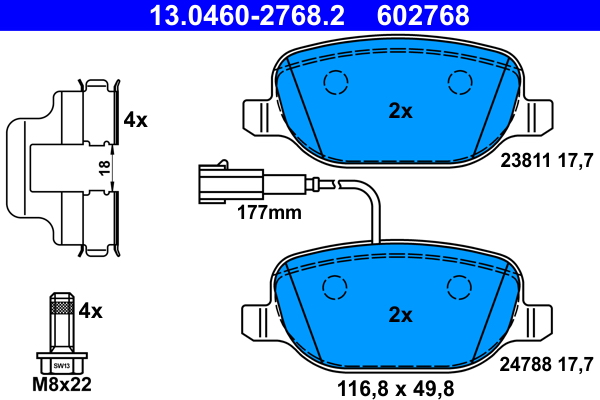 Placute frana ATE 13.0460-2768.2