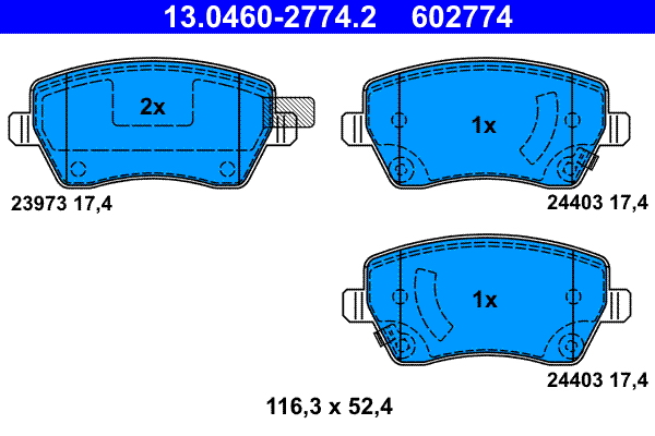 Placute frana ATE 13.0460-2774.2