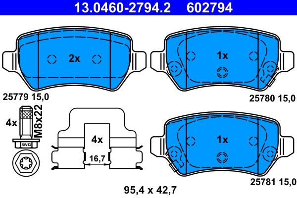 Placute frana ATE 13.0460-2794.2
