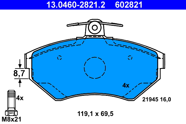 Placute frana ATE 13.0460-2821.2