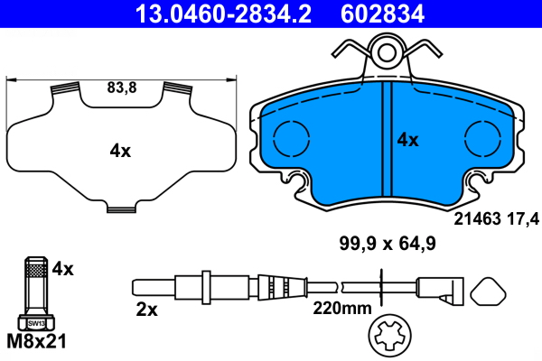 Placute frana ATE 13.0460-2834.2