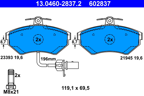 Placute frana ATE 13.0460-2837.2