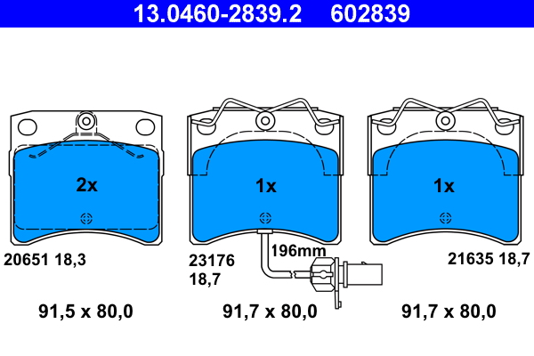 Placute frana ATE 13.0460-2839.2