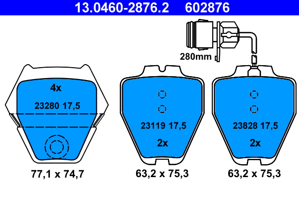 Placute frana ATE 13.0460-2876.2