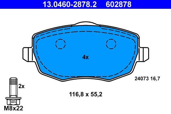 Placute frana ATE 13.0460-2878.2